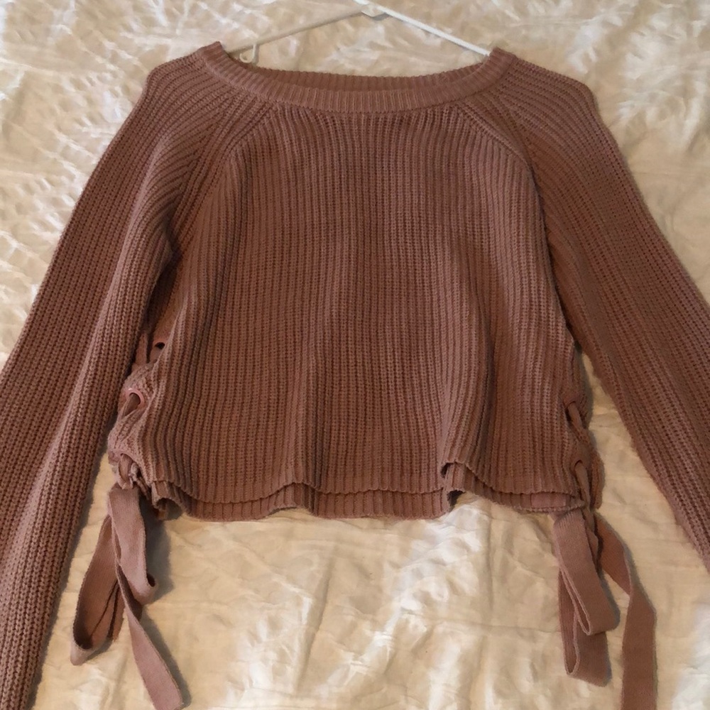 Pink cropped sweater!